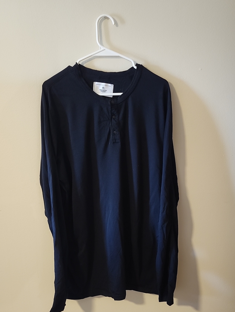 Men's Reigning Champ Long-Sleeve Henley Shirt - Black